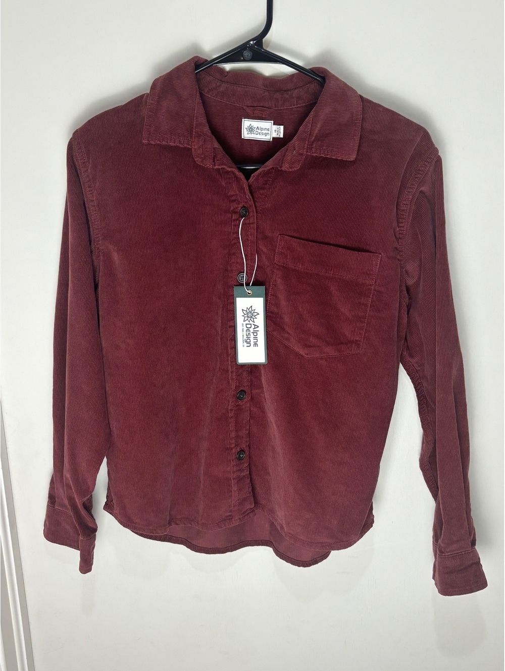 Alpine Design Women’s XS Organic Cotton Corduroy Button Up Shirt NWT